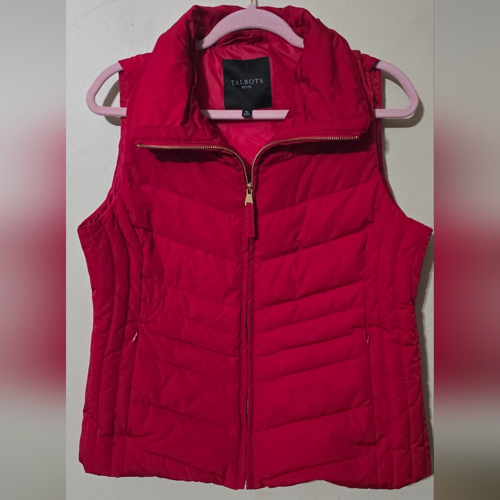 Talbots Red Quilted Vest